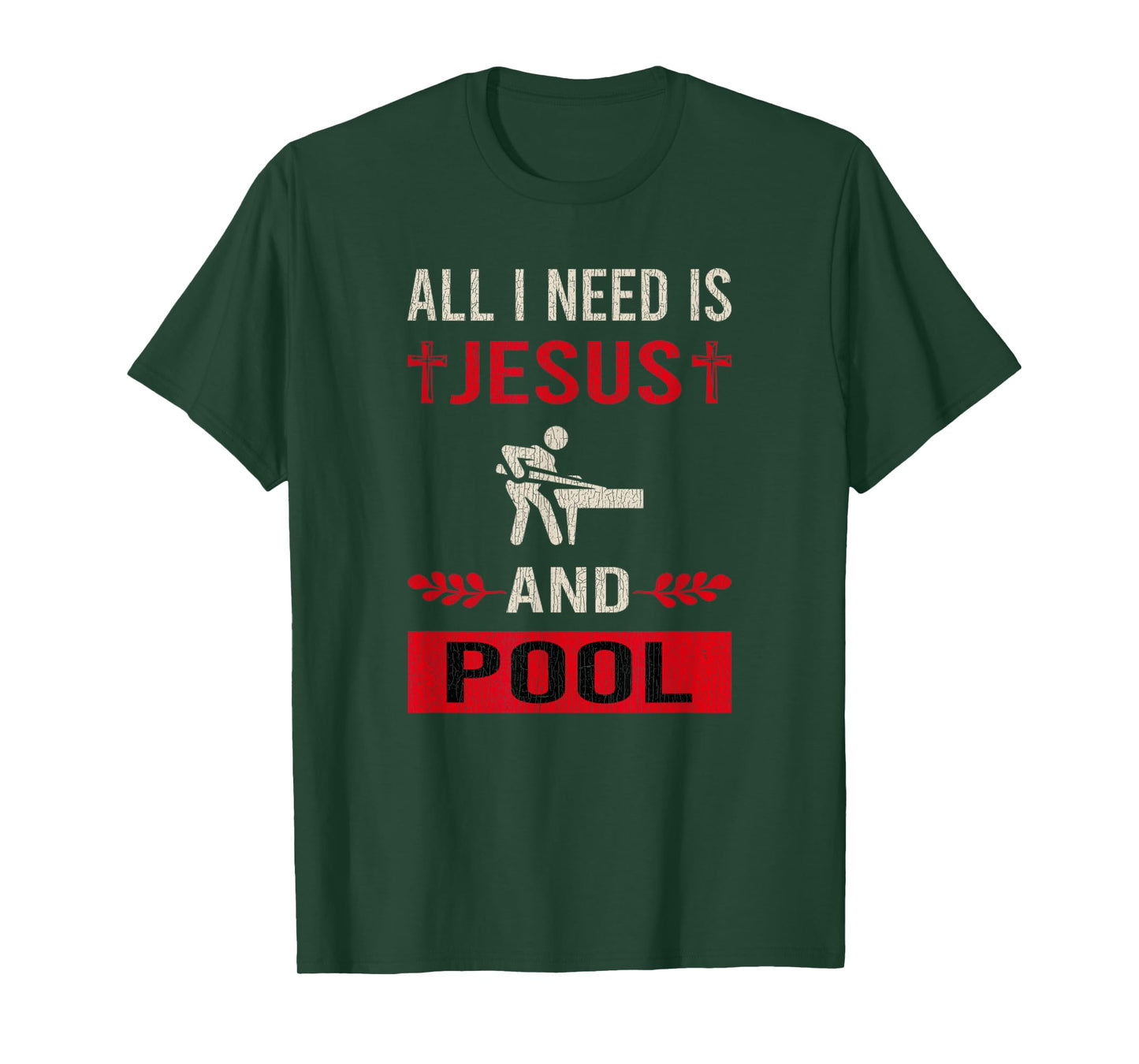 Vintage I Need Jesus And Pool Billiards Funny Game Relax T-Shirt