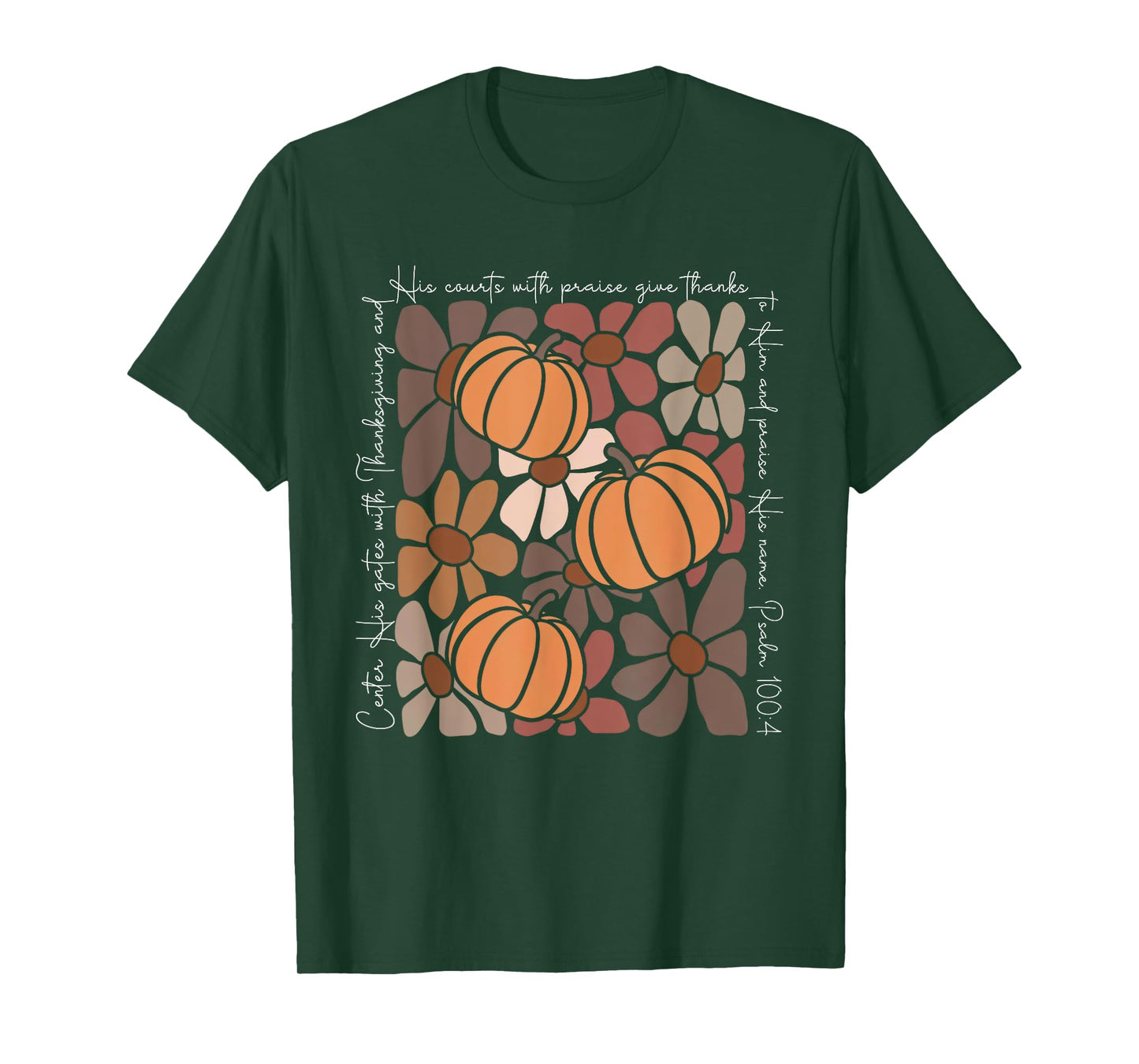 Christian Thanksgiving Bible Verse Pumpkin Turkey Christian T-Shirt
