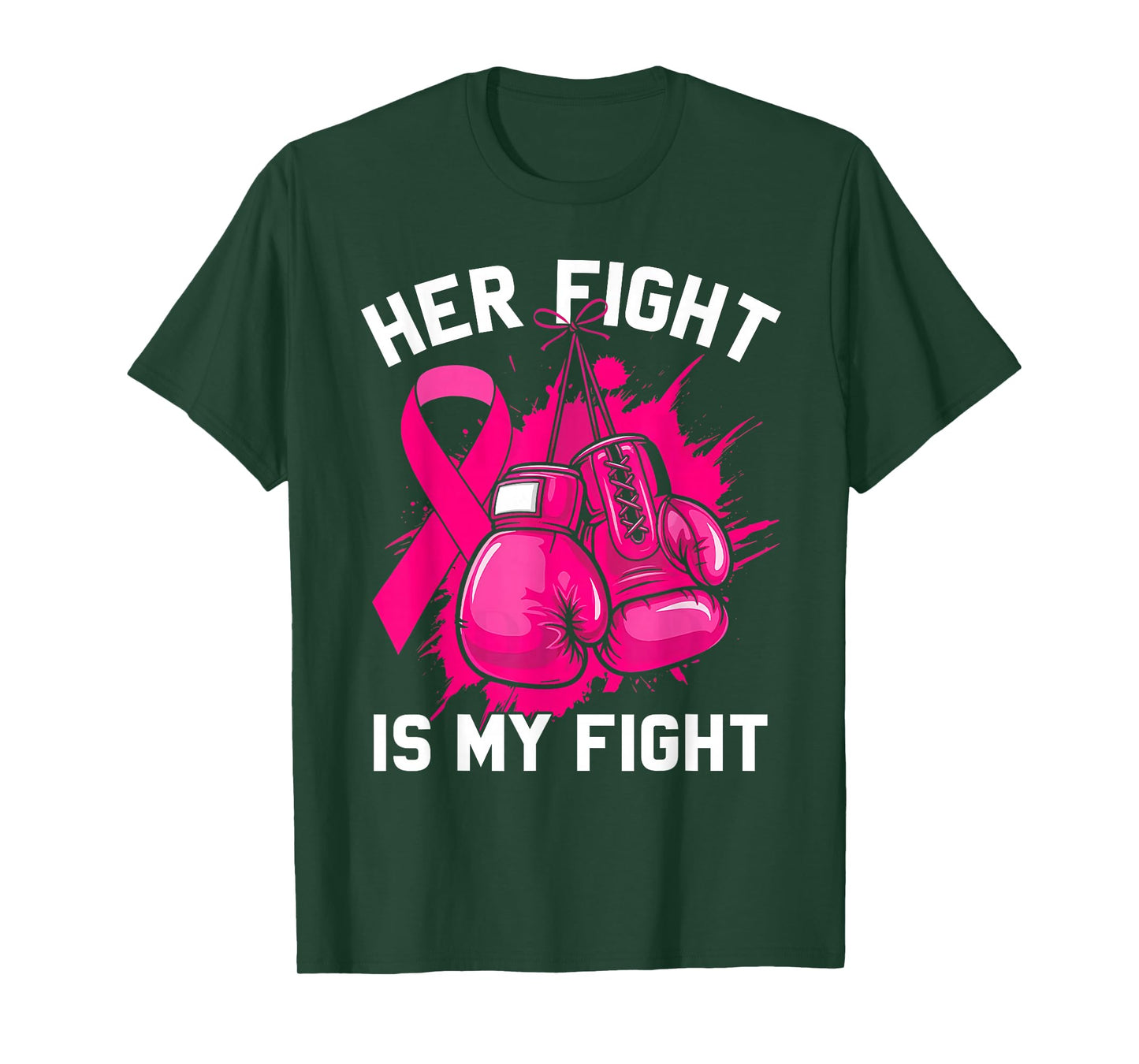 Breast Cancer Awareness Husband Support Squad Boxing Gloves T-Shirt