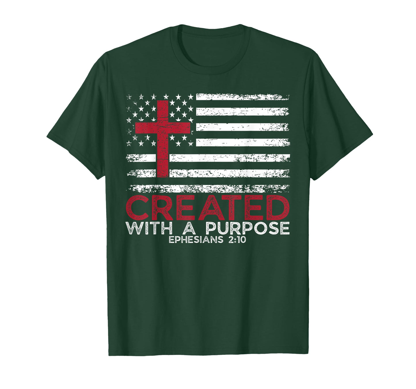 Created With A Purpose Ephesians 2:10 Christian Bible Faith T-Shirt
