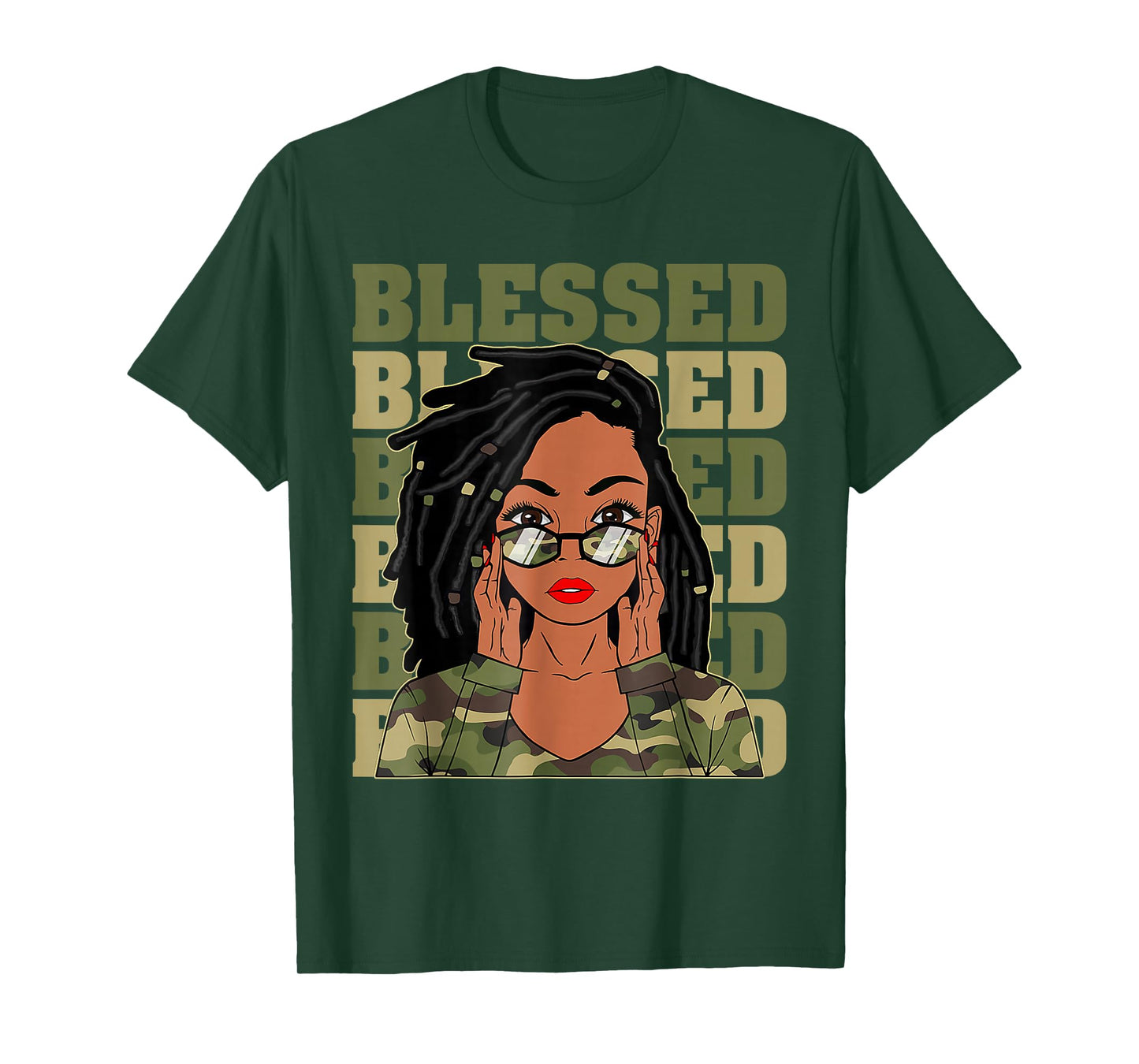 Blessed Black Woman Afro African American Christian Saying T-Shirt