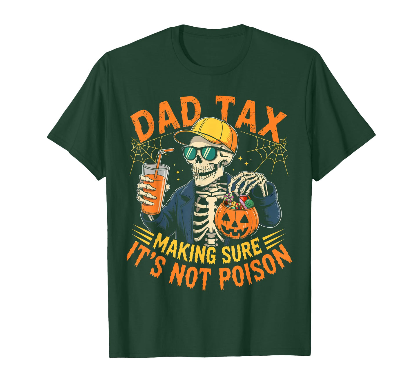Dad Tax Halloween Pumpkin Candy Funny Skull Men Dad Joke T-Shirt