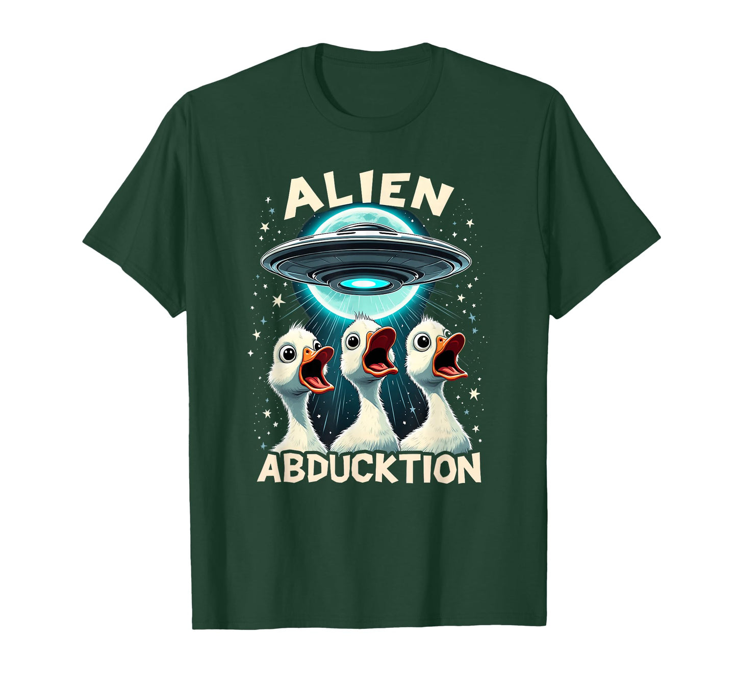 Duckling AbDUCKtion Word Joke - Funny Ducks UFO Abduction T-Shirt