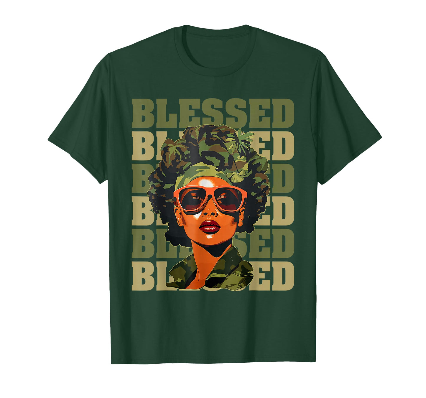 Blessed Black Woman Afro African American Christian Saying T-Shirt