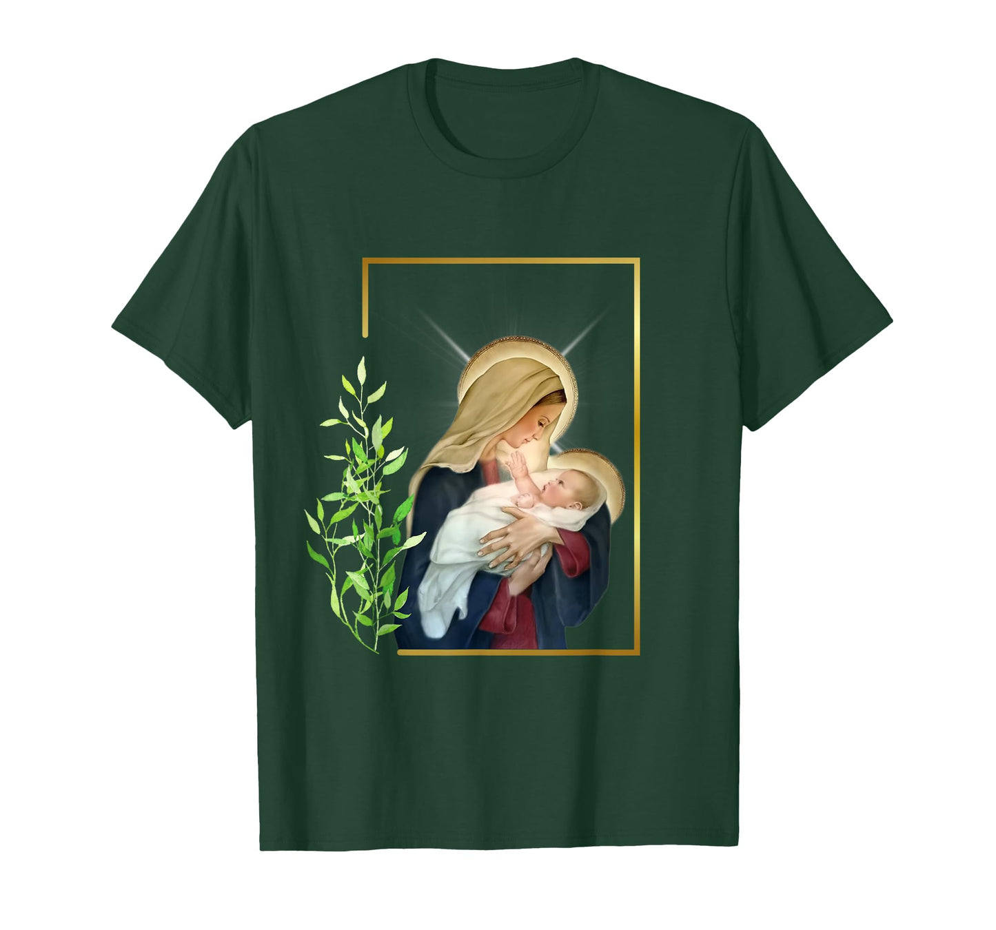 Blessed Holy Virgin Mary with Child Jesus - Rosary Catholic T-Shirt