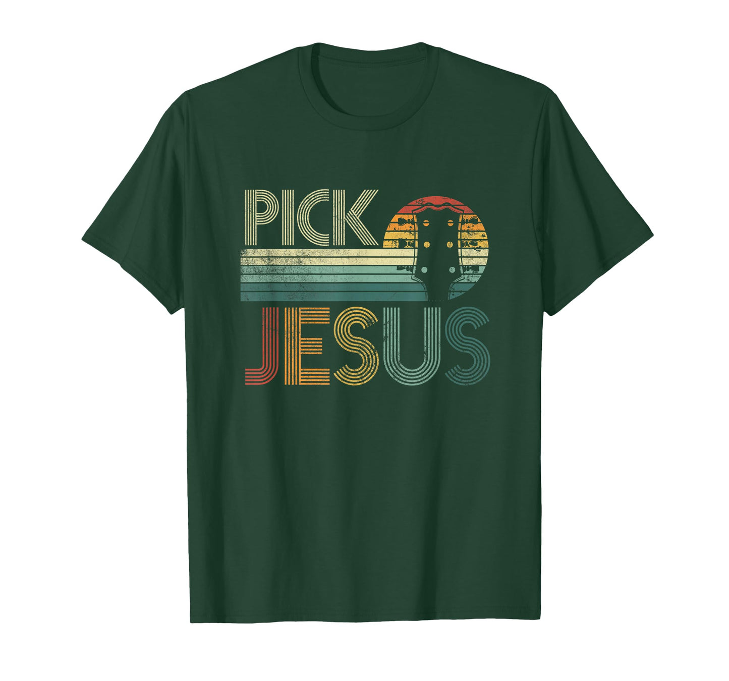 Pick Jesus Religious Musician Idea Guitar Worship T-Shirt