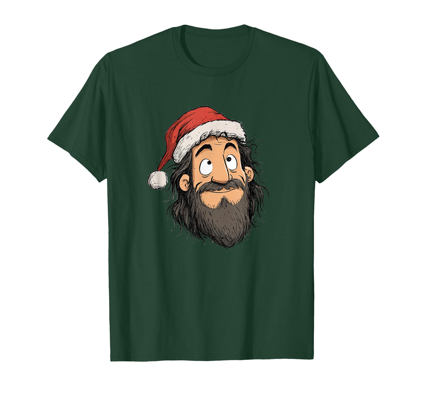 Nice Jesus Christ Face with Festive Hat for Adults and Kids T-Shirt