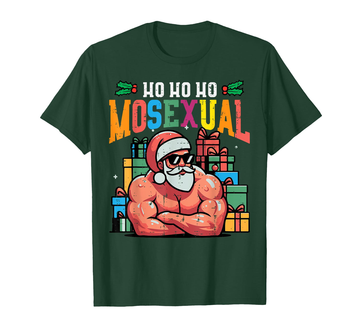 Christmas Ho Homosexual Funny Xmas Gay Pride Santa Lgbt Men T-Shirt