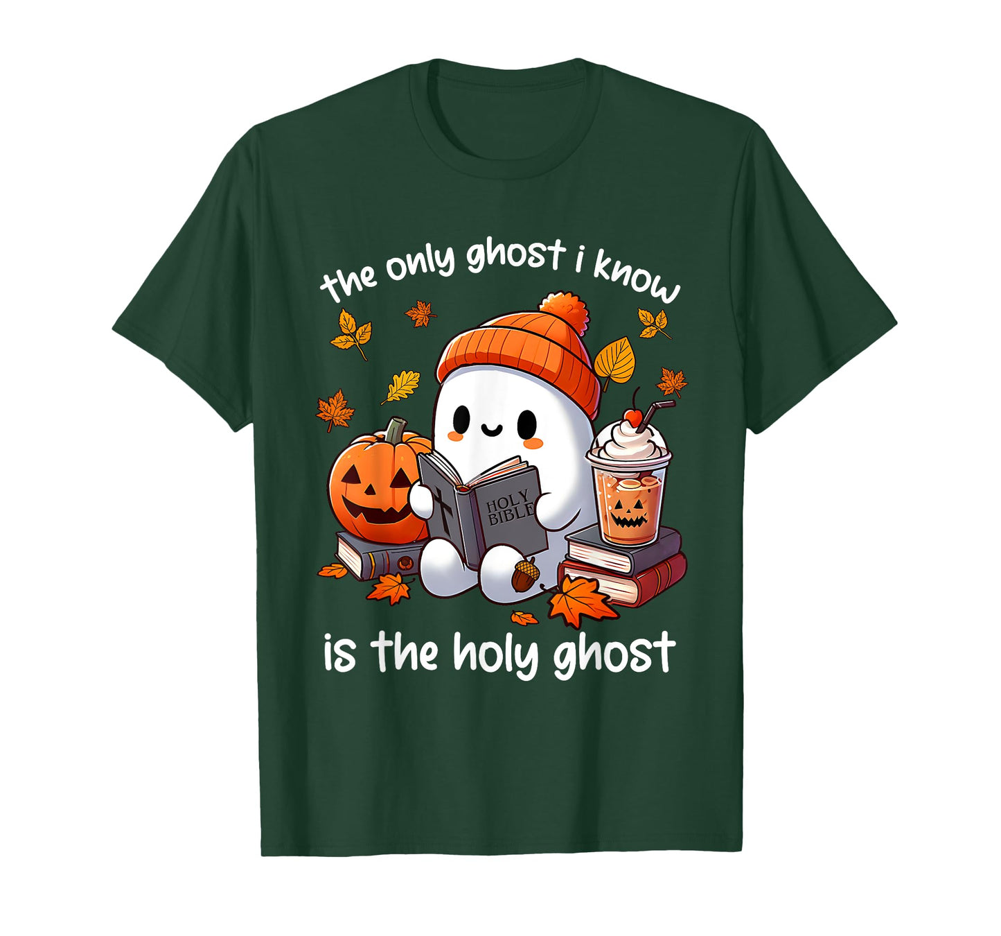 The Only Ghost I Know is The Holy Ghost Halloween Book Lover T-Shirt