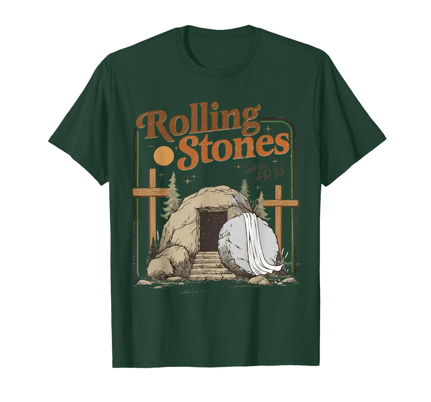 The Stone Was Rolled Away He Is Alive Retro Christian Easter T-Shirt