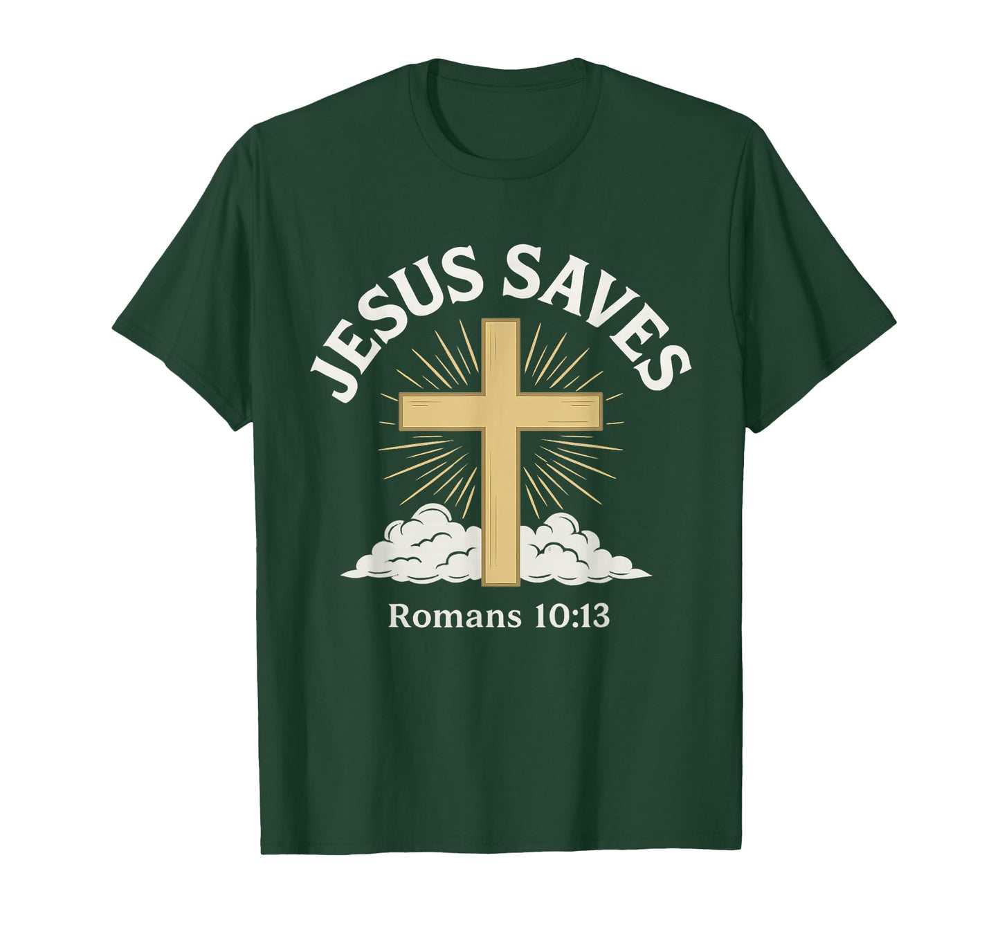 Jesus Saves Romans 10:13 Cross Salvation Christian T-Shirt