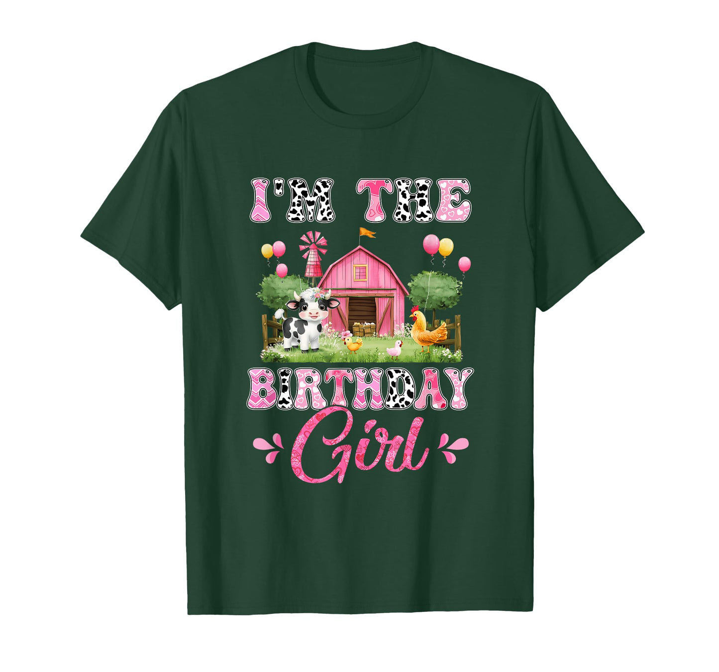 I'm The Birthday Girl 1St Birthday Cow Farm Family T-Shirt