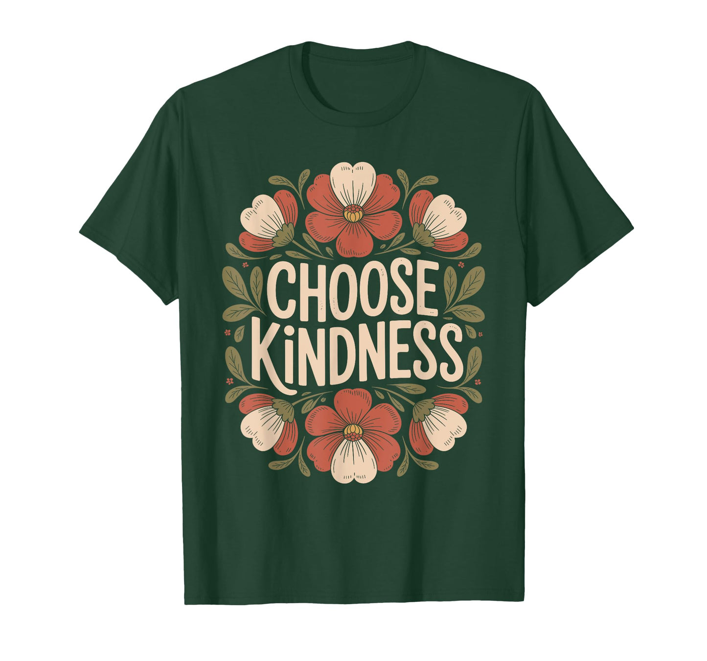 Choose Kindness Inspiring Quote Positivity Boho Floral T-Shirt