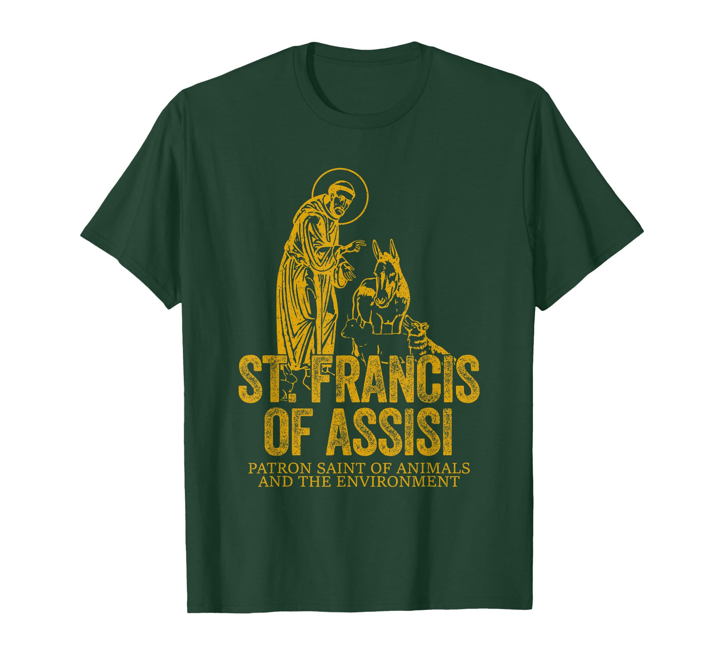 Catholicism Gold St. Francis Of Assisi Christian Saint T-Shirt
