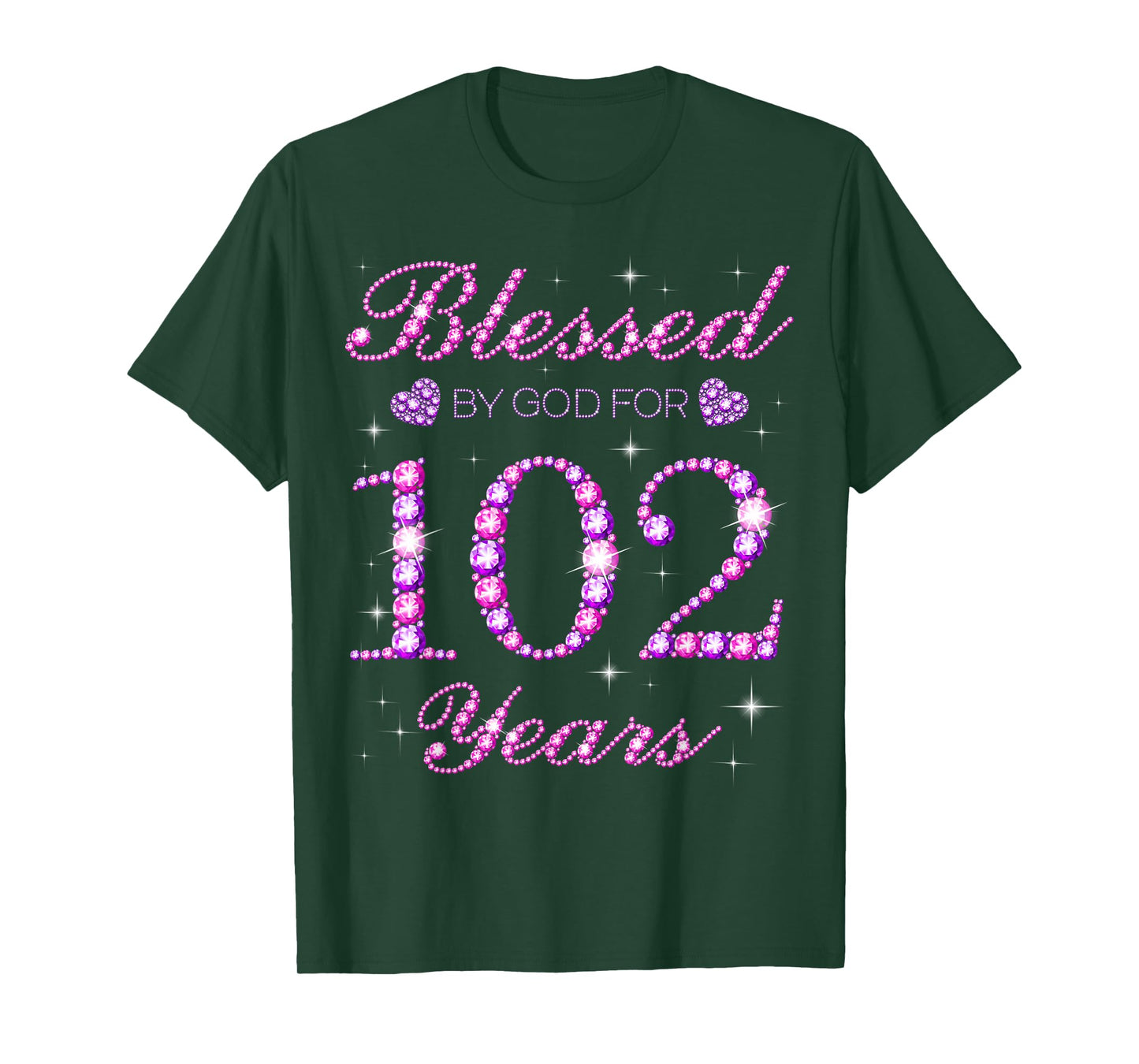 Blessed by God for 102 Years Old 102nd Birthday Party T-Shirt