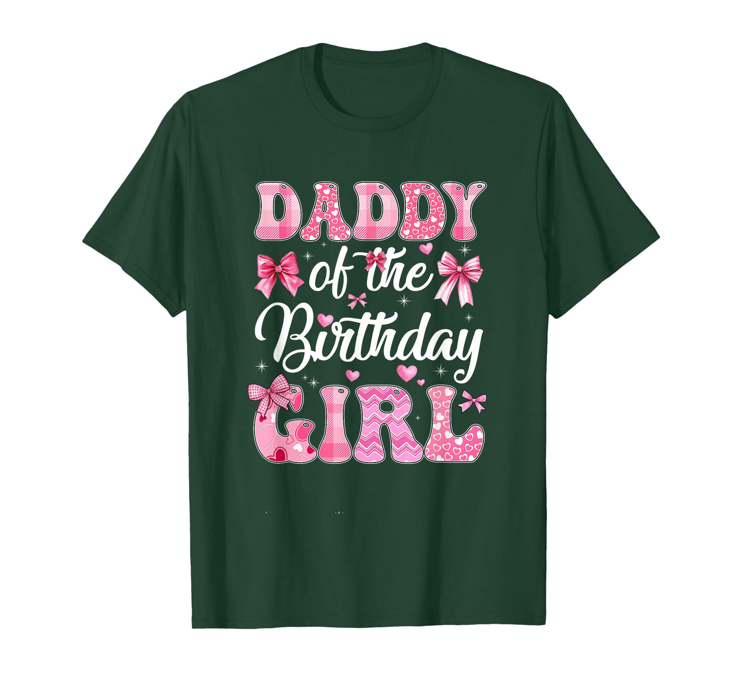 Daddy Of The Birthday Girl Family Pink Coquette Bow T-Shirt