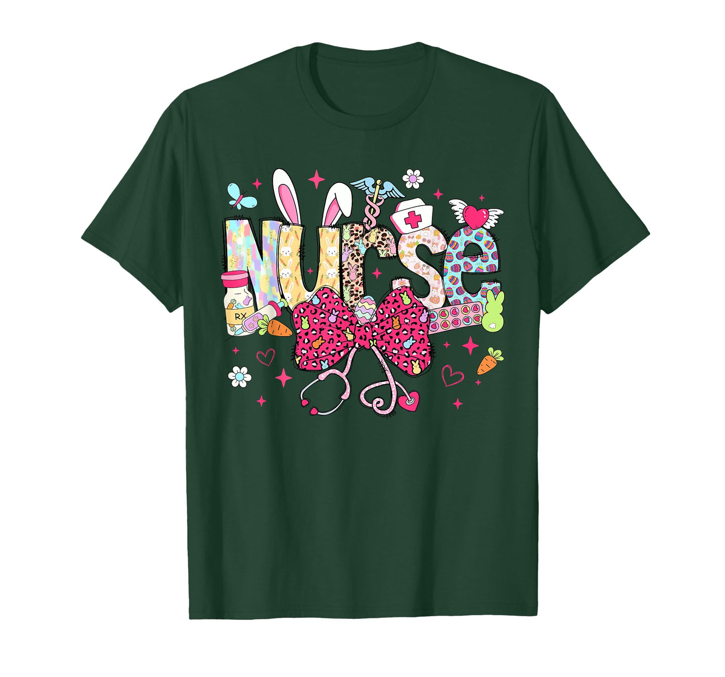 Nurse Easter Day Cute Coquette Stethoscope Nursing Easter T-Shirt