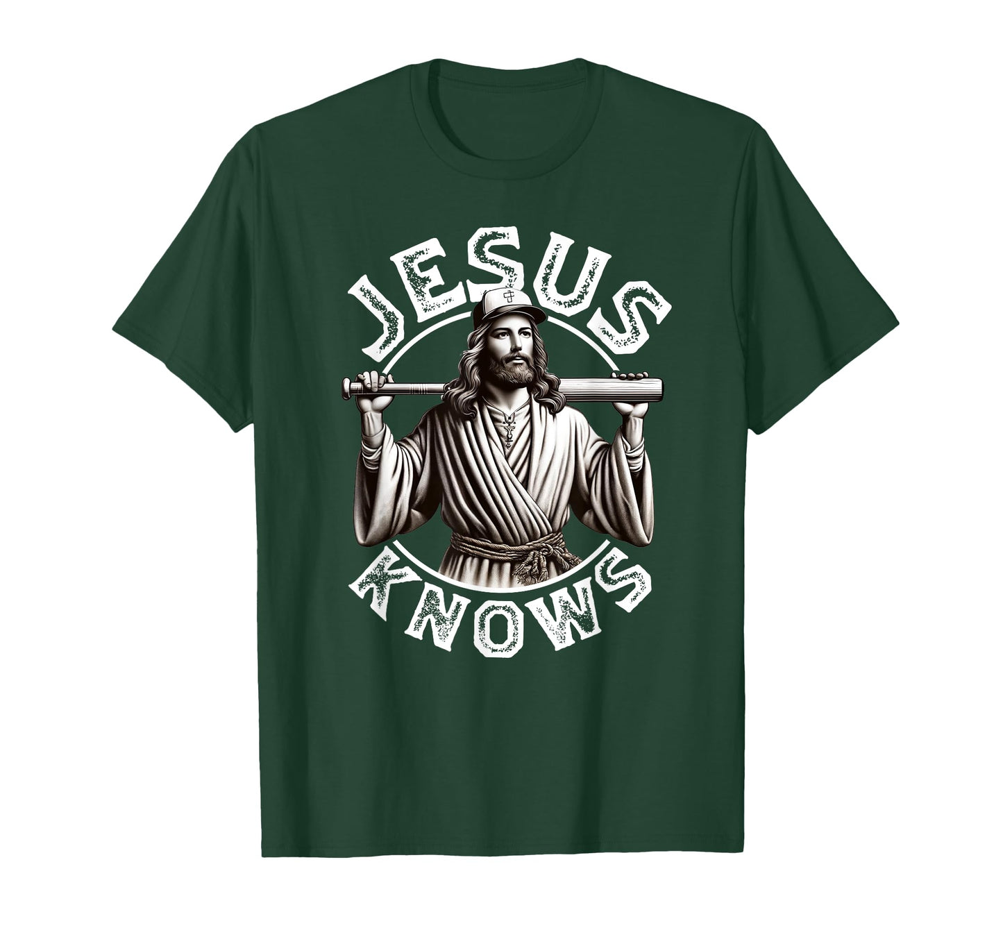 Jesus Knows Baseball Faith-Based Sports Christian Baseball T-Shirt