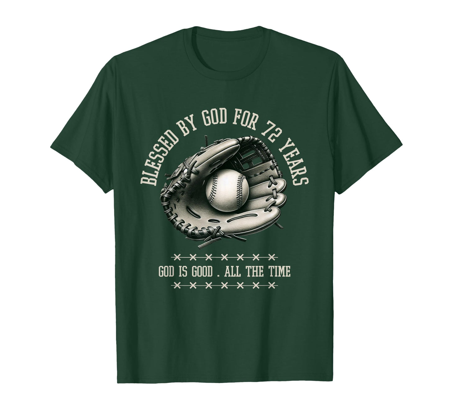 Blessed by God for 72 Years Old Baseball 72nd Birthday Gifts T-Shirt