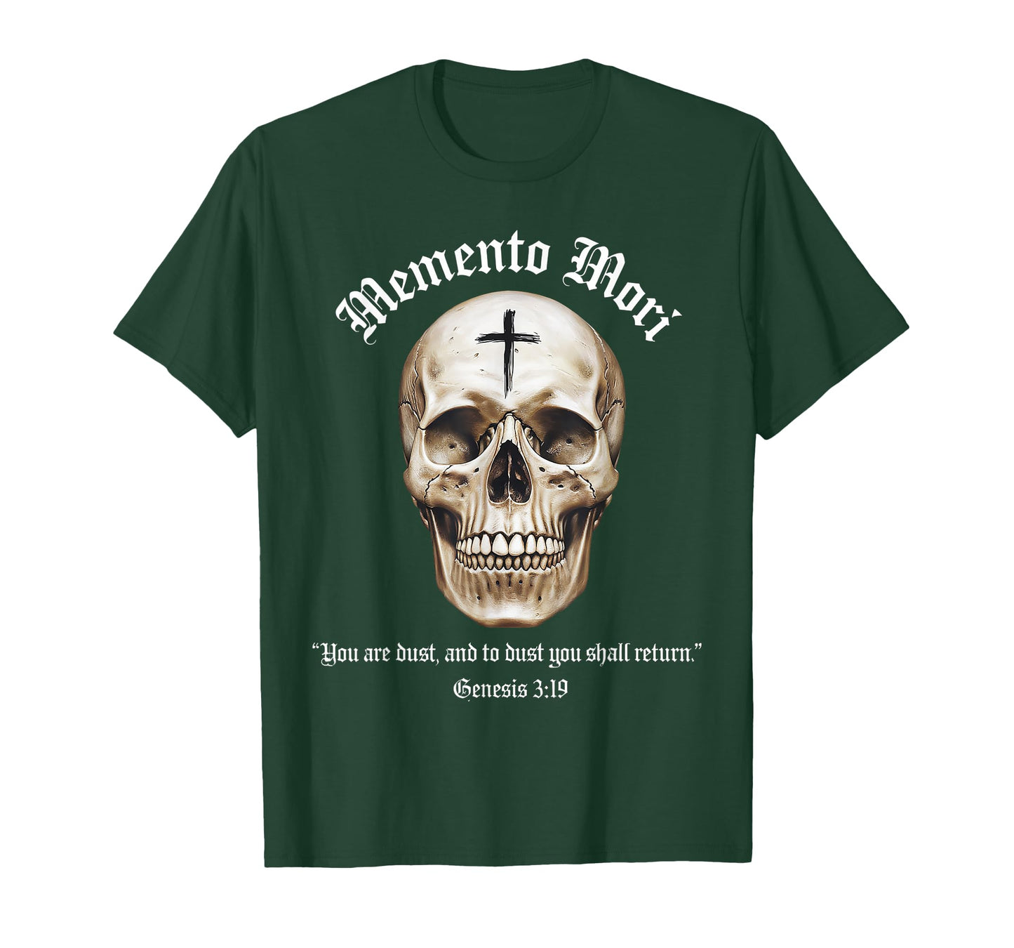 Catholic Crucifix Traditional Latin Mass Skull Memento Mori T-Shirt