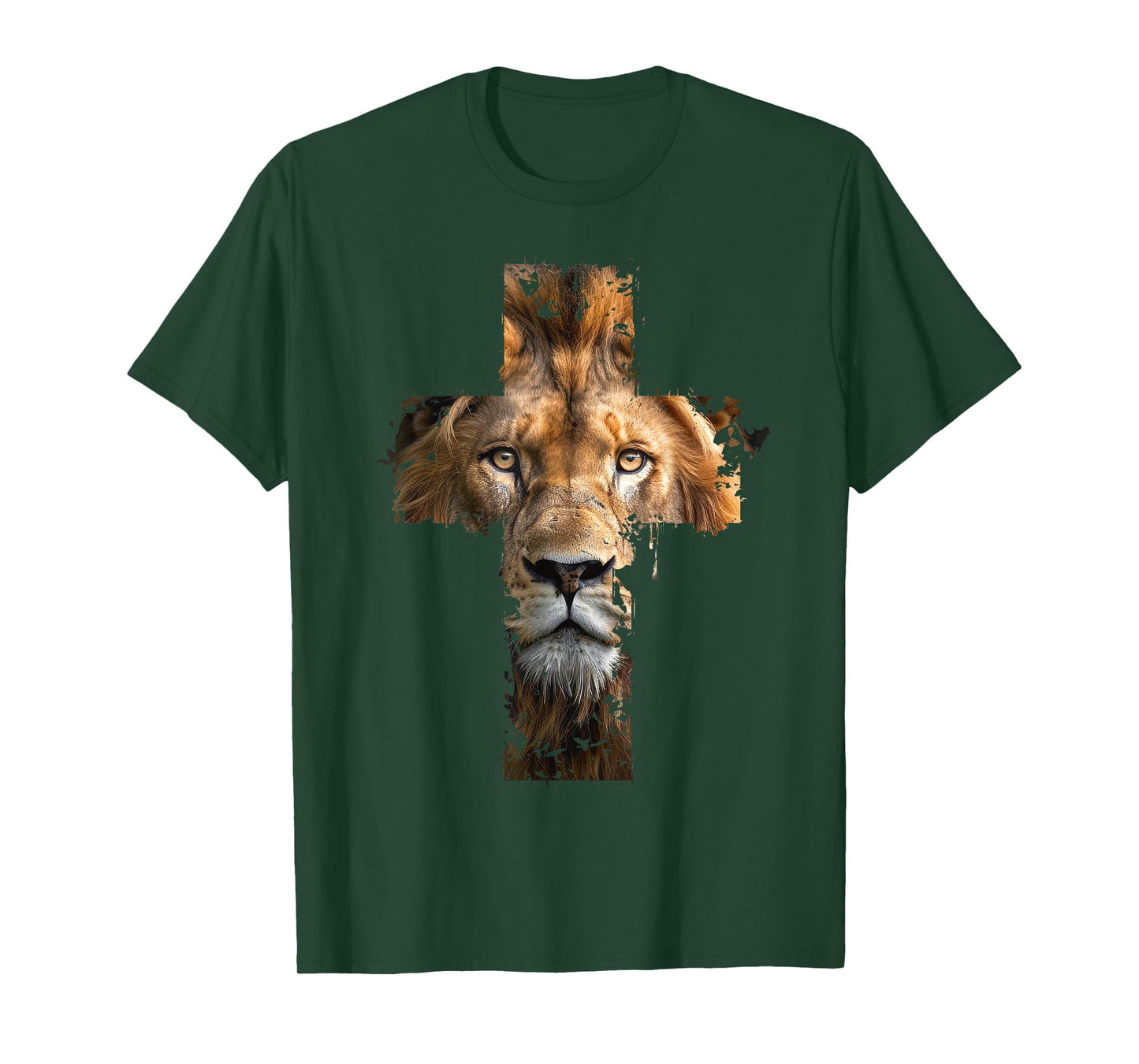 Lion of Judah Cross of Jesus Christ Christian Faith Graphic T-Shirt