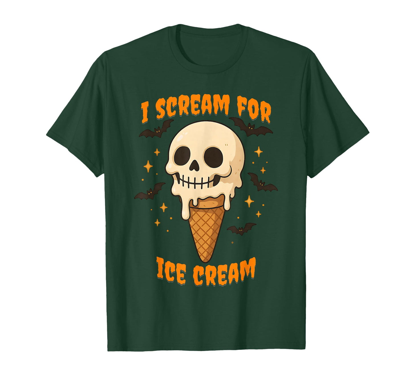 Halloween I Scream for Ice Cream Cone Skull T-Shirt