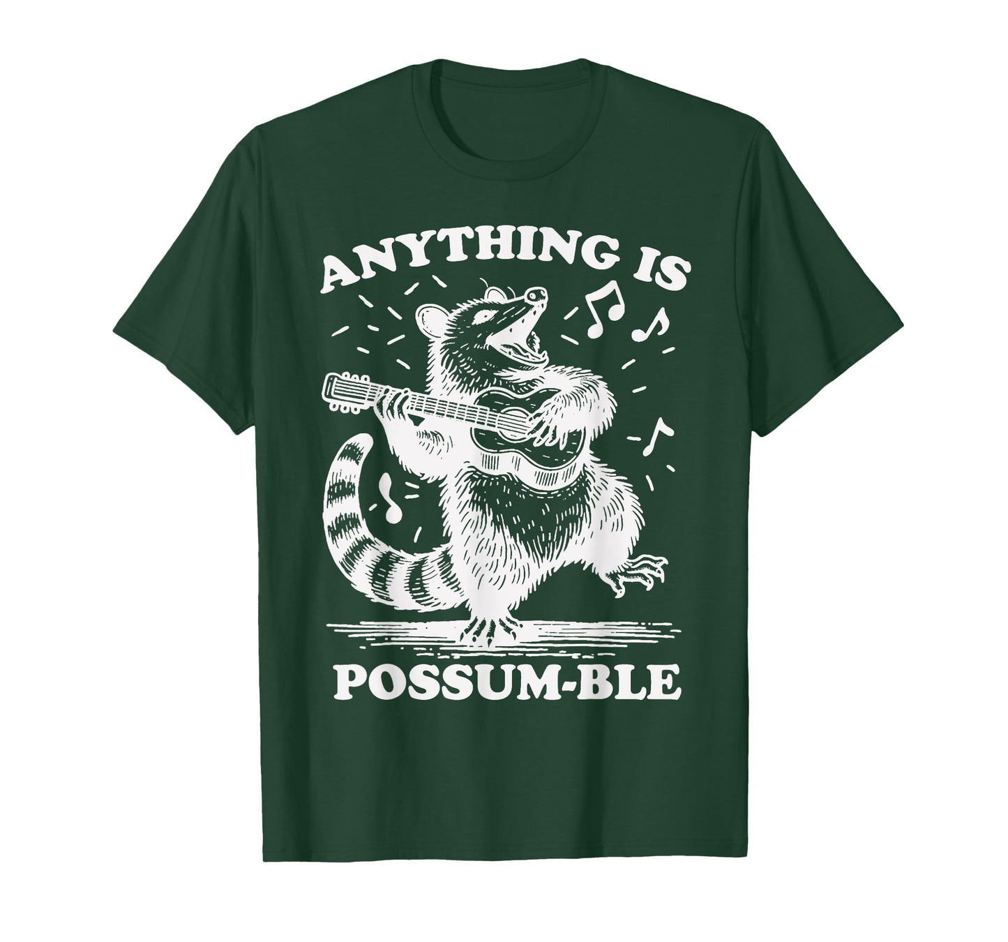 Anything Is Possum-Ble Funny Opossum Playing Ukulele T-Shirt