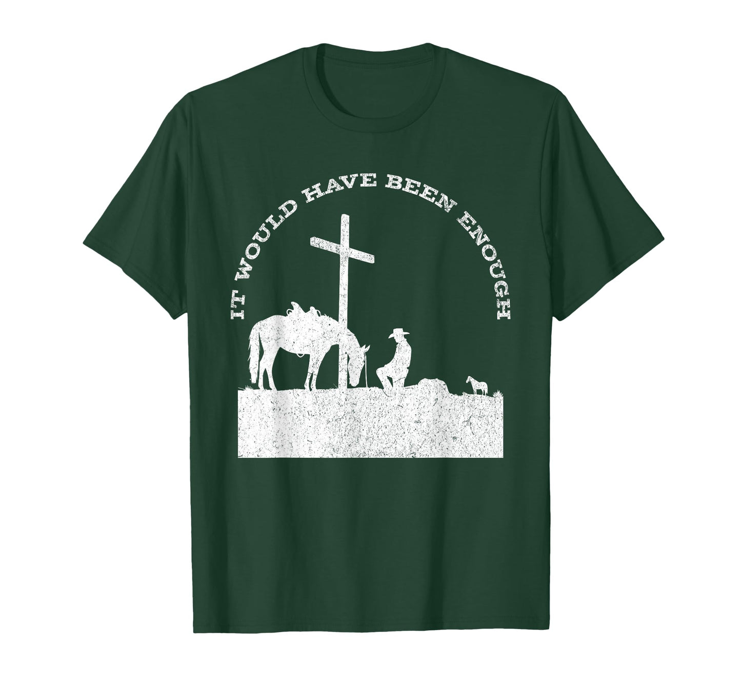 Cowboy Kneeling at Cross Western Jesus for Mens Faith T-Shirt
