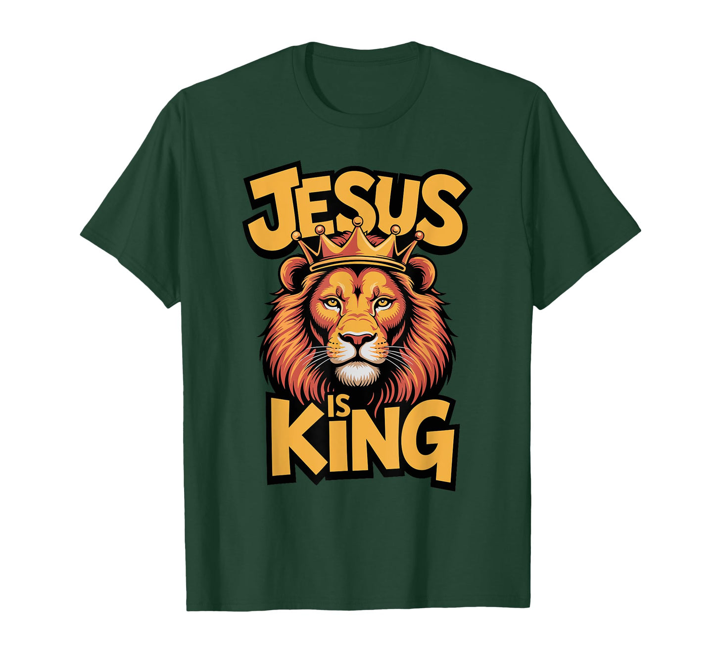 Jesus Is King Religious God Christian Faith Lion T-Shirt