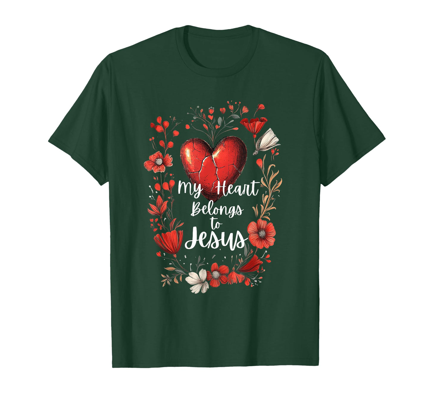 My Heart Belongs to Jesus | Christian Love + Faith Message T-Shirt