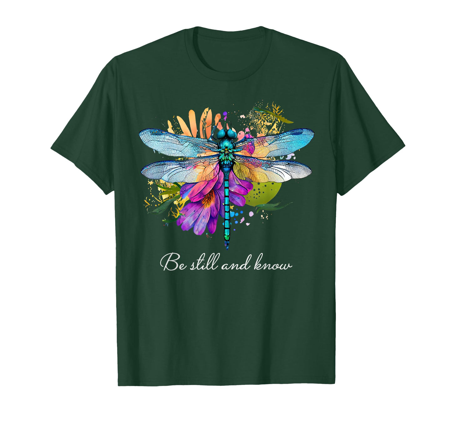 Be still and know Floral Dragonfly Christian Summer T-Shirt for Men Women Kids
