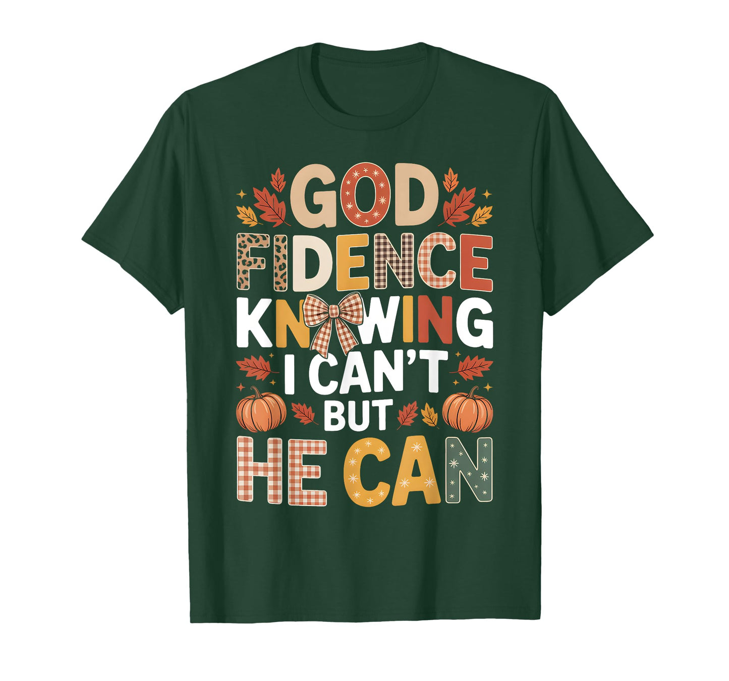 God Fidence Fall Pumpkin Faith Design T-Shirt