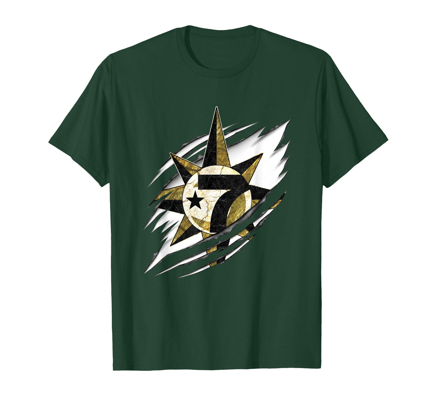 In the Name Of Allah 7 Logo Crescent Star Rip Reveal T-Shirt