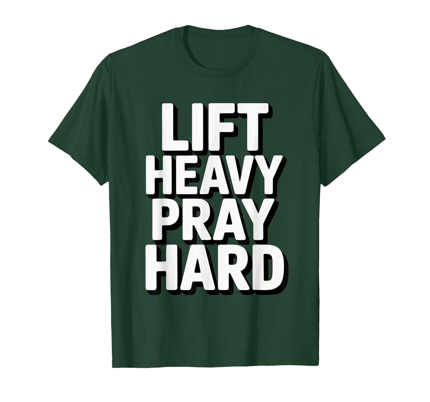 Lift Heavy Pray Hard Tshirt Gym Christian Gift Jesus Faith T-Shirt