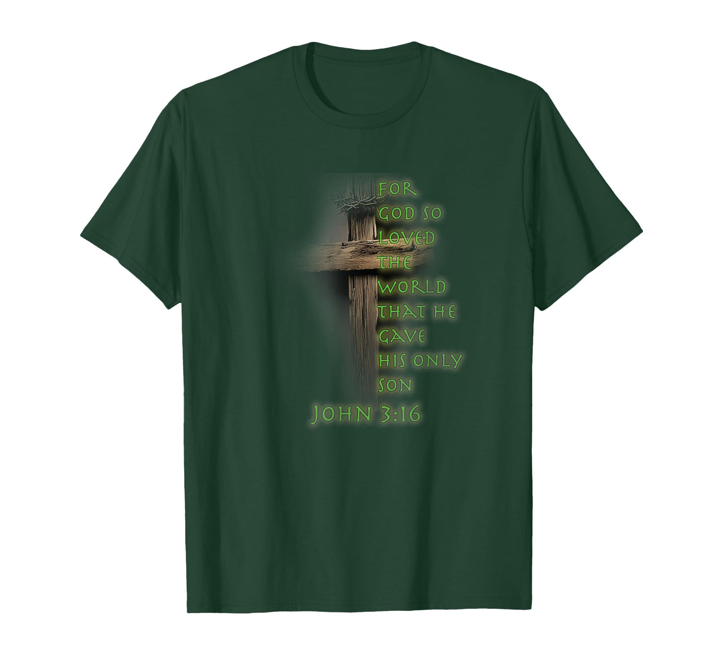 Faith Christian Cross Bible John 3:16 Reflection 0FWDEE T-Shirt