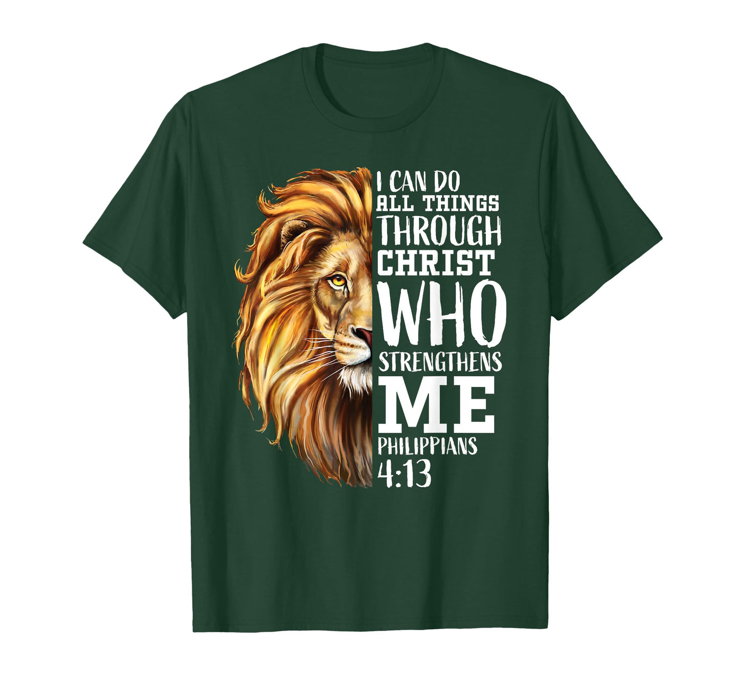 Christian Bible Verse Sayings Religious Gifts Him Lion Judah T-Shirt
