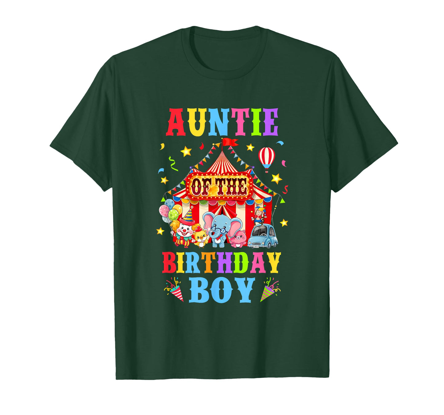 Auntie Of The Birthday For Boy Circus Carnival Theme Party T-Shirt