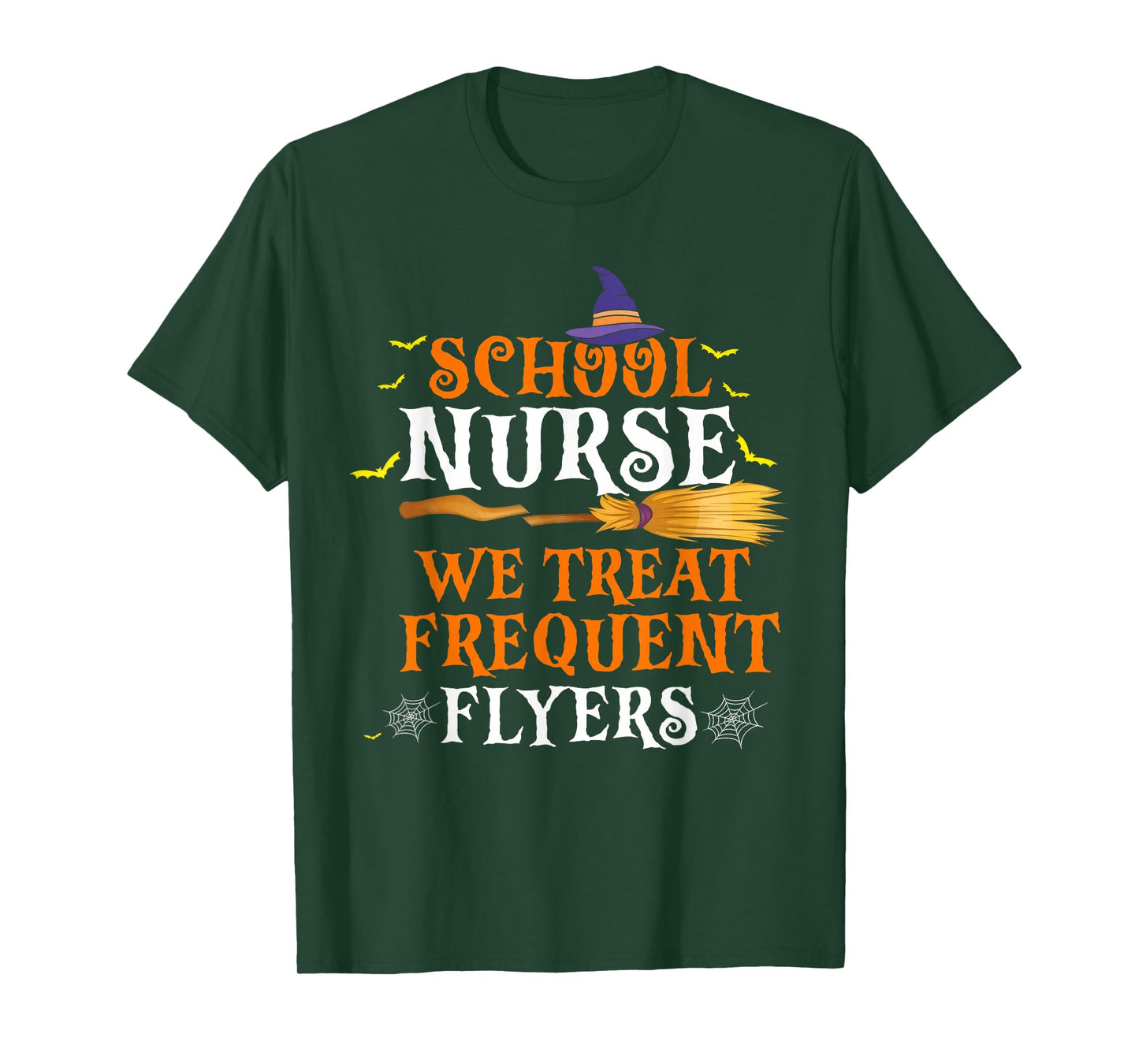 School Nurse We Treat Frequent Flyers Funny Halloween T-Shirt