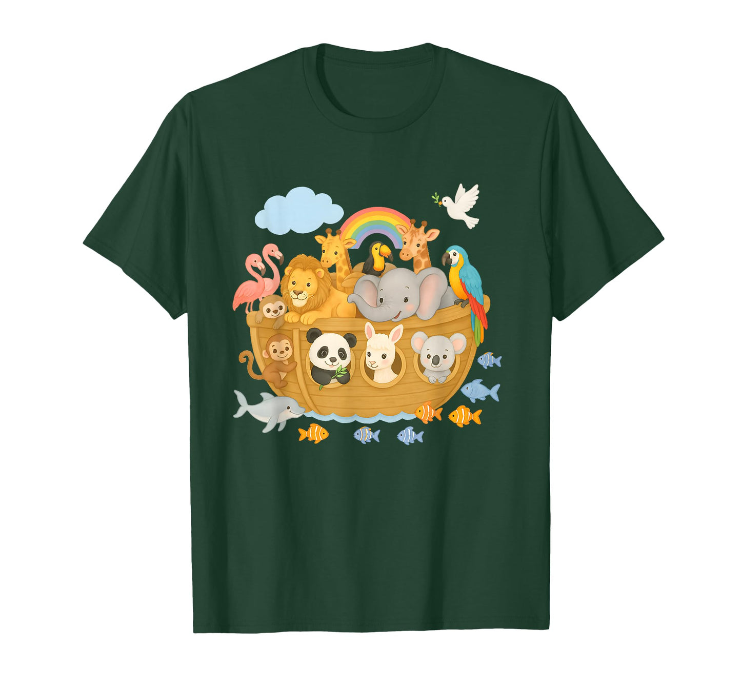 Cute Archa Noah Animal Boat – Bible Story Kids Design T-Shirt