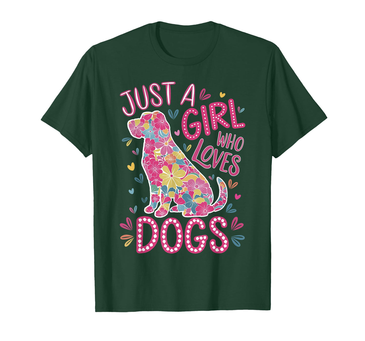 with dogs a girl and her girls just a girl who loves dogs T-Shirt