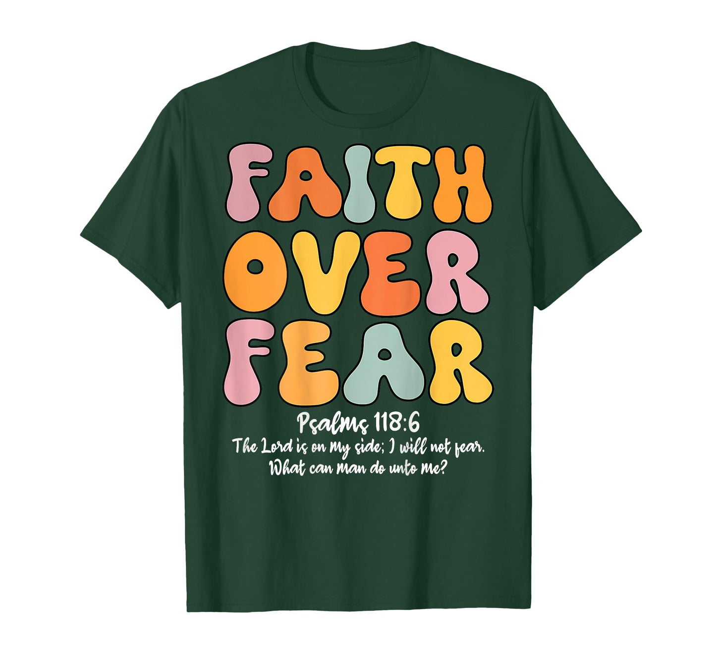 Faith Over Fear Christian Women Girls Jesus Religious T-Shirt