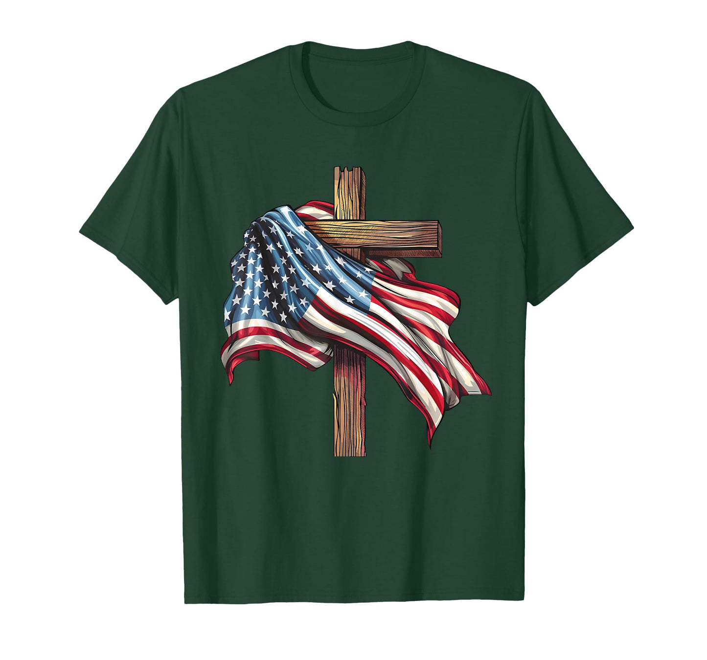 Jesus Christ Stars & Stripes American Patriotic 4th Of July T-Shirt