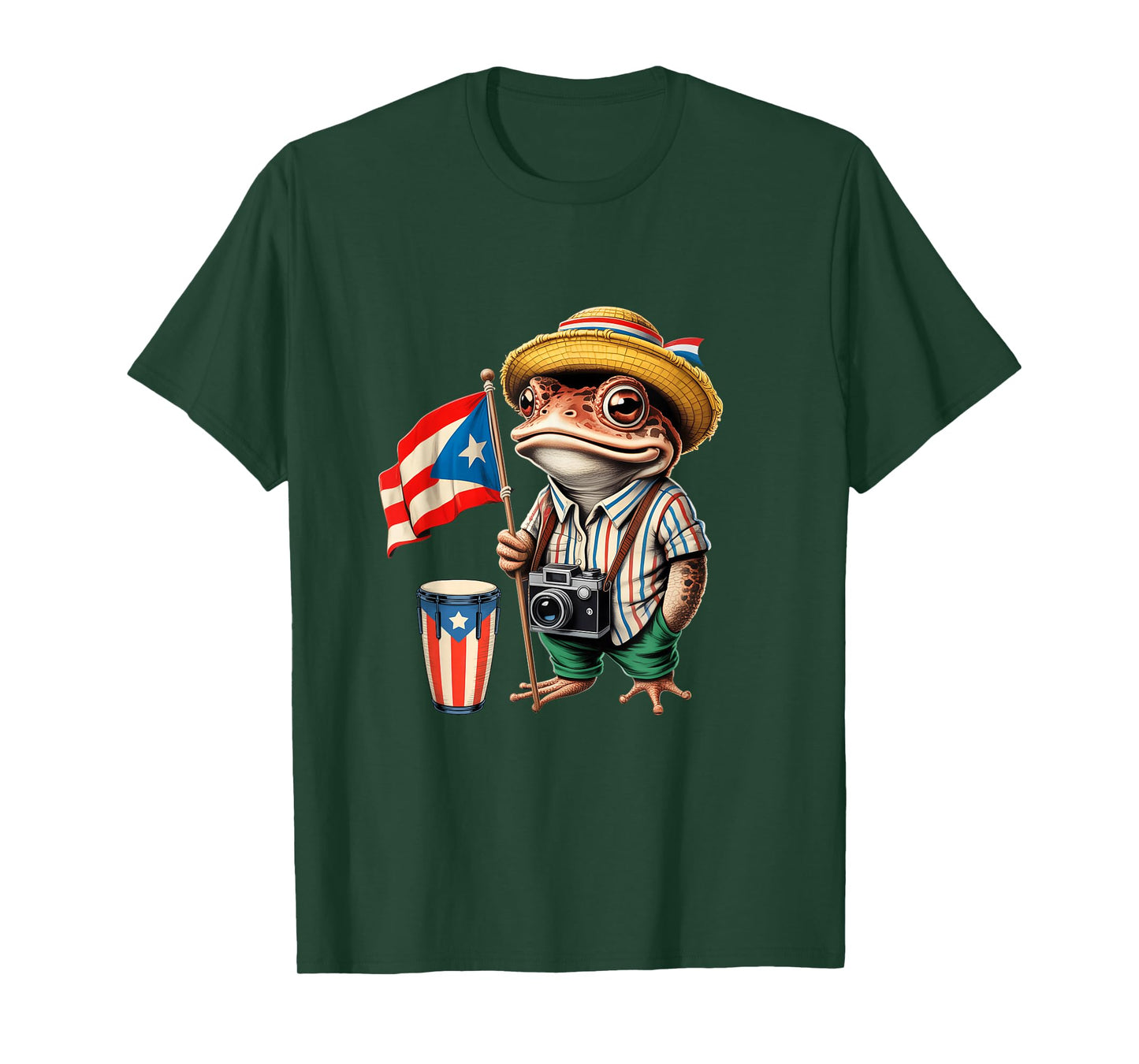 Coqui Frog Puerto Rico Puerto Rican Flag Taino Boricua T-Shirt