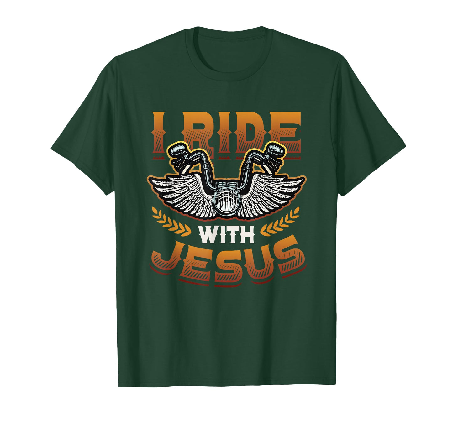 I Ride With Jesus Motorcycle Biker Christian T-Shirt