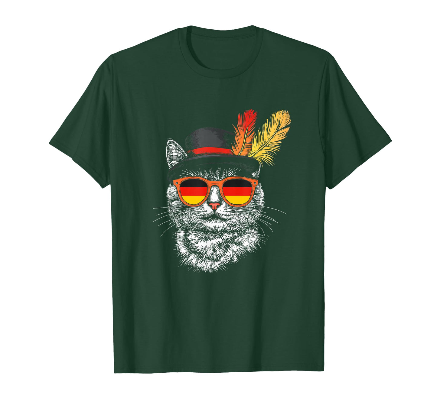 Cute Cat German Flag Oktoberfest Costume Germany Festival T-Shirt