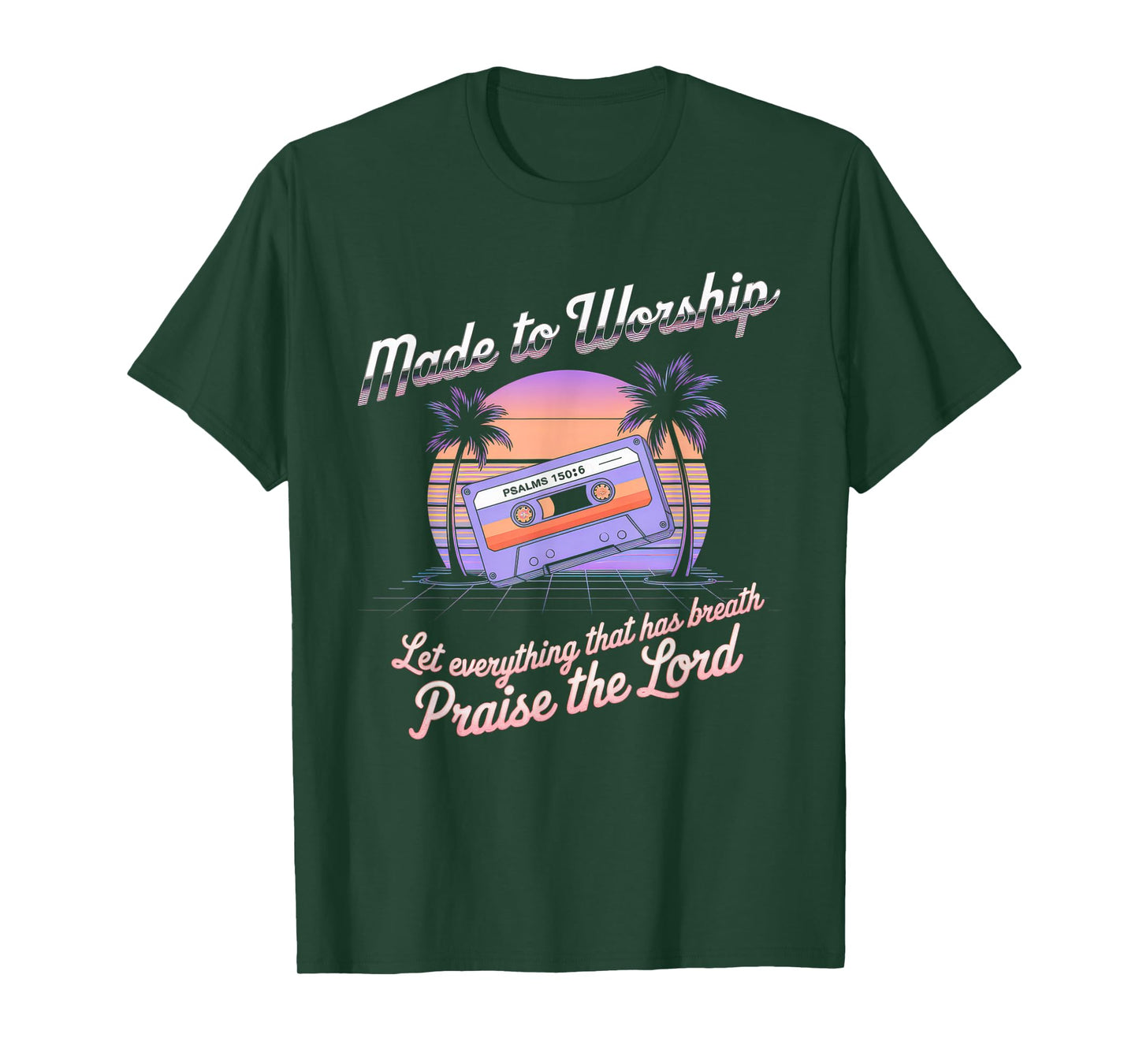 Worship Tshirt Christian Music Retro Cassette Psalms 150:6 T-Shirt
