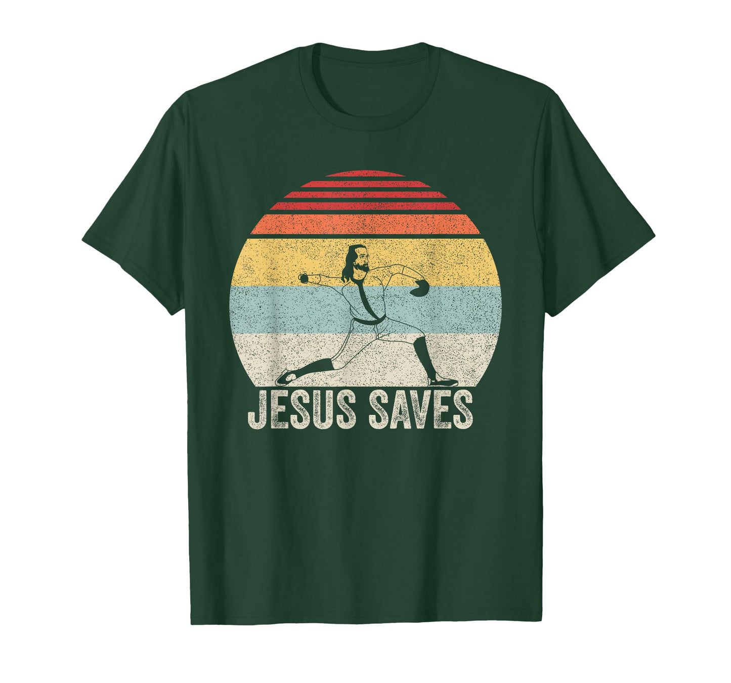 Retro Jesus Saves Baseball Shirt Religious Christian Faith T-Shirt