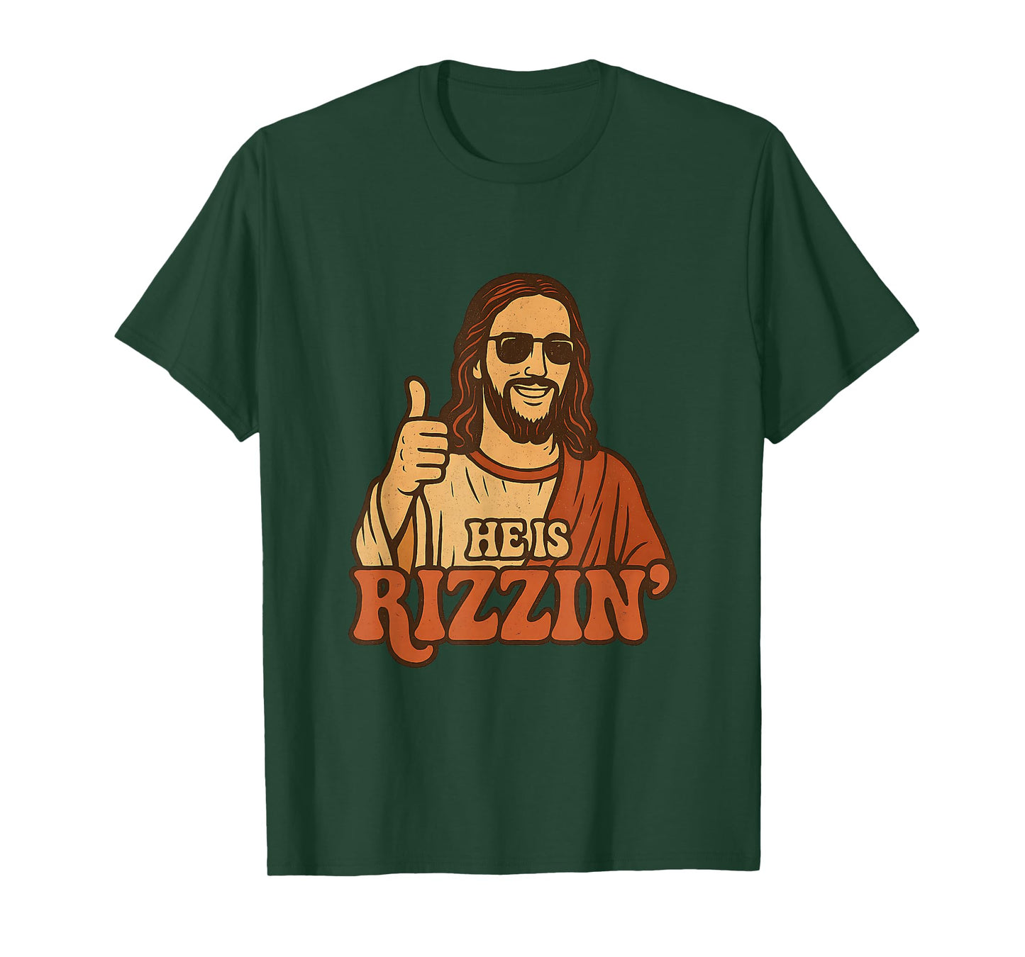 He is Rizzin Funny Jesus Christ Christian Meme Rizz Retro T-Shirt