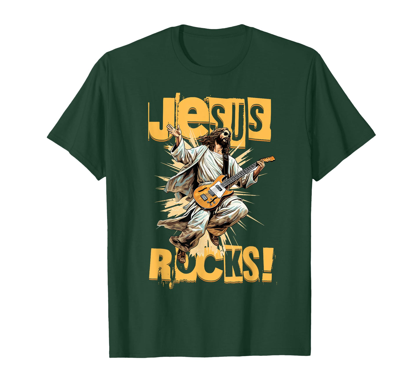 Church and Jesus Is My Jam Funny Jesus Rocks! Guitar Playing Jesus Christ T-Shirt