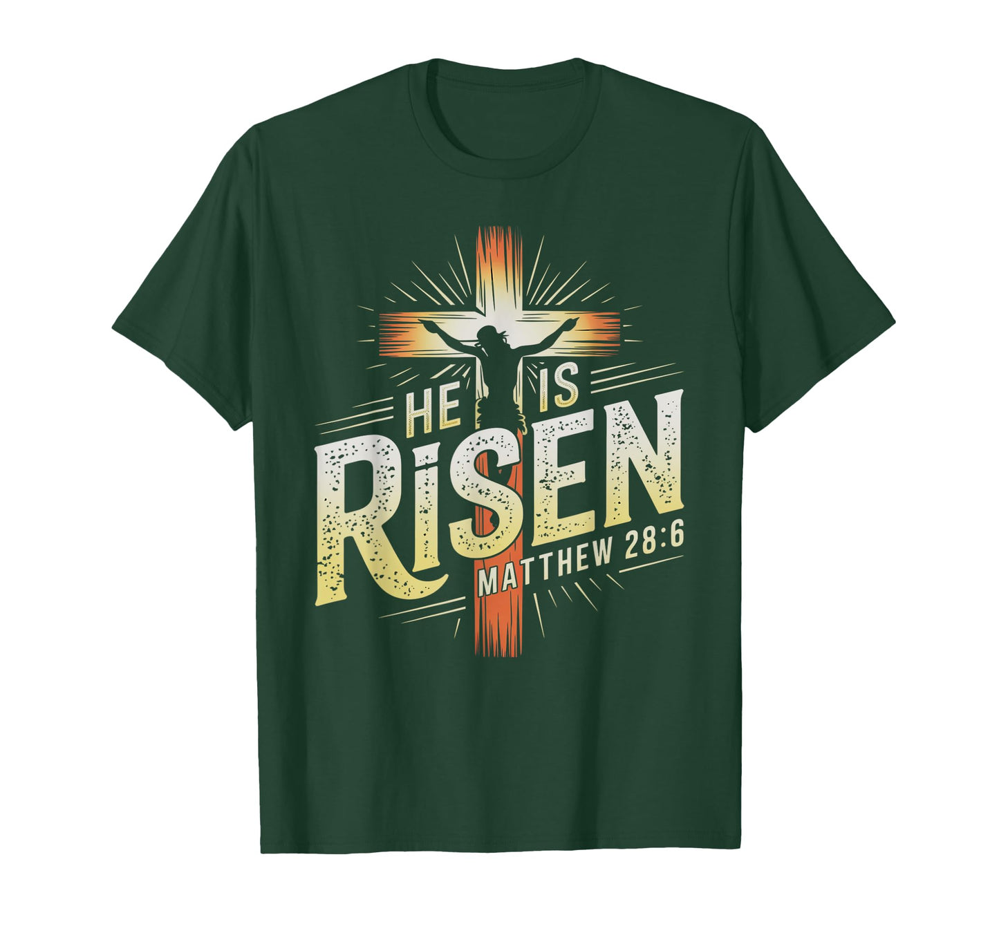 Easter Cross He Is Risen Jesus Christian Men Women Kid Youth T-Shirt
